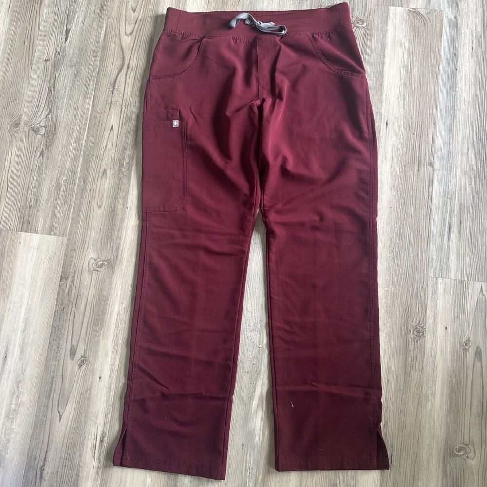 Figs Kade Burgundy Cargo Medical Scrub Pants T21004 Medical Dental Size Medium